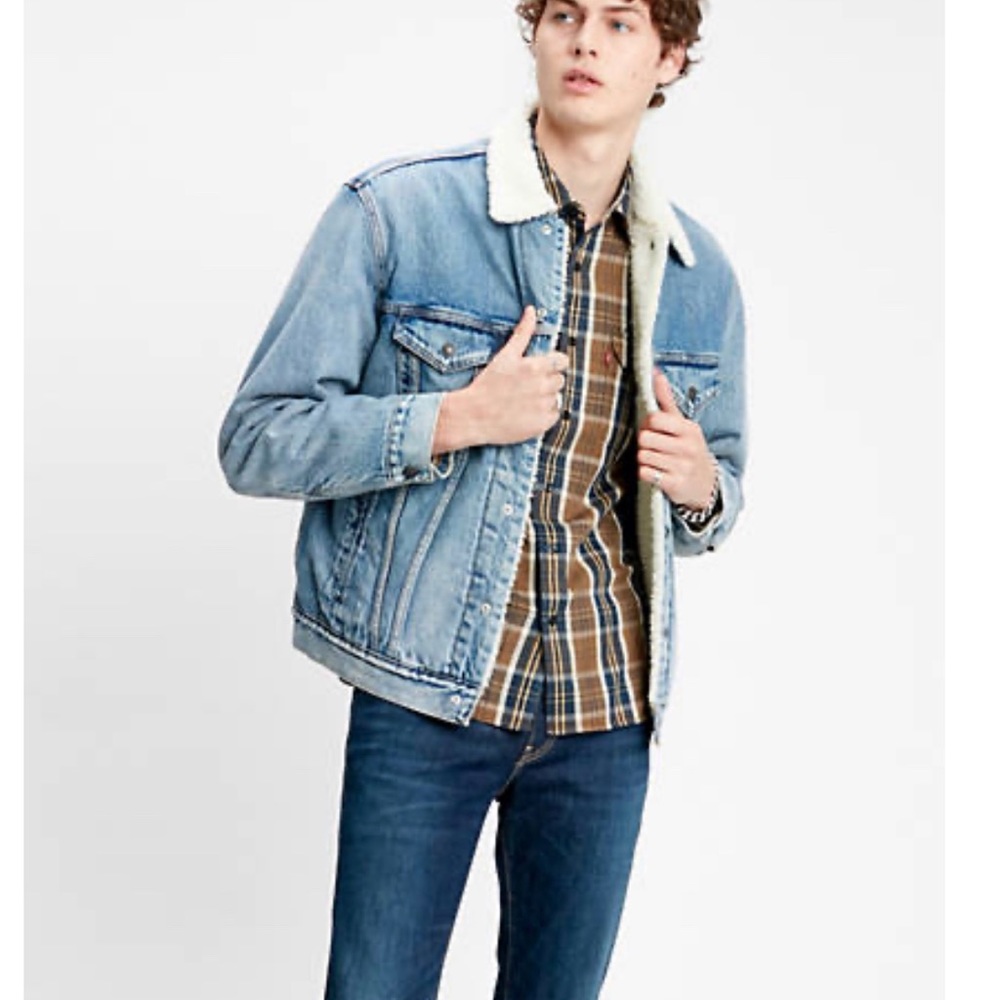 Levi’s Denim Sherpa Lined Jacket - Picture 1 of 2